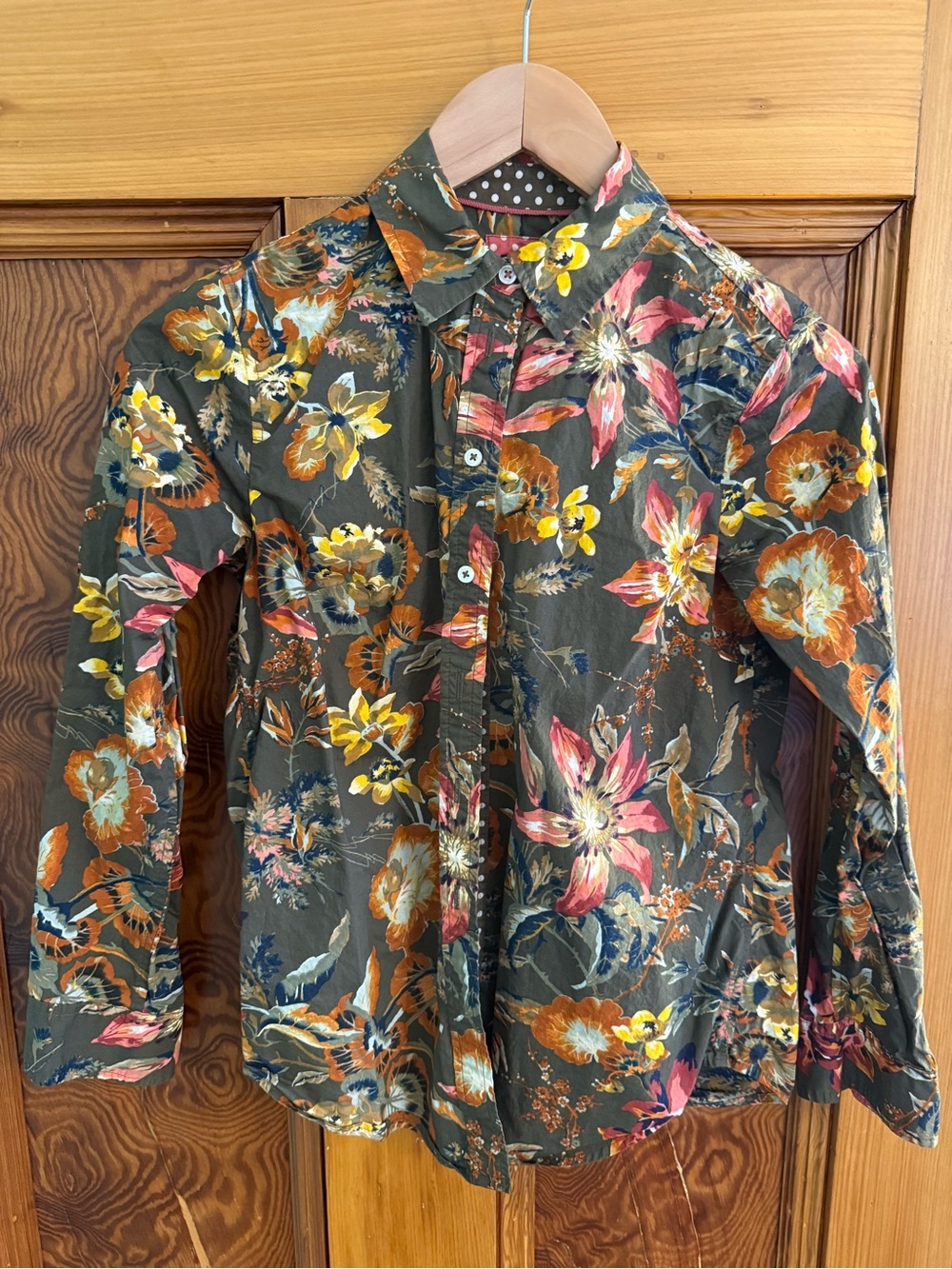 Talbots Fall Floral Button-up Shirt Size P